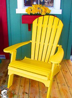   TOMMY Folding Adirondack Chair Recycled Poly Outdoor Furniture Yellow