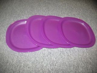Tupperware Microwave Luncheon Plates Set   Set of 4 PURPLE Color