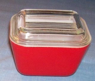 PYREX Red Refrigerator Food Saver No.501 small container Dish & Lid 