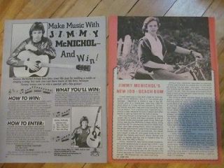 Jimmy McNichol, Set of TWO Vintage Full Page Clippings
