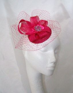 Elegant Percher Blusher Veil Sinamay Wedding Fascinator Mini Hat 