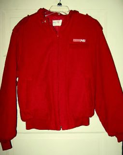 VTG Norfolk Southern red corduroy zip front racer jacket L Mint 