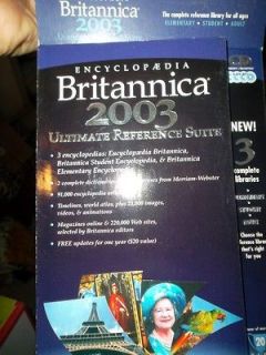 NEW ENCYCLOPEDIA BRITANNICA 2003 ULTIMATE REFERENCE SUITE 4 CD SET