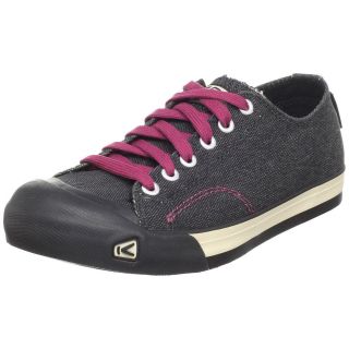 KEEN Womens Coronado Canvas Walking Shoes [ Black / Beet Red ]
