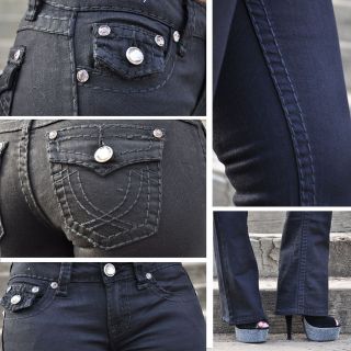 Black Boot cut jeans   LA IDOL   w/ rhinestone buttons 758LP