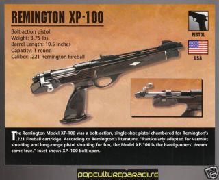 REMINGTON XP 100 PISTOL Gun Atlas Classic Firearms CARD
