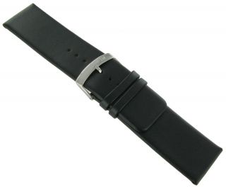   Morellato Flat Unstitched Genuine Leather Black Replacement Watch Band