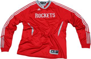NBA Houston Rockets Adidas On Court Long Sleeve Shooting Shirt  Red