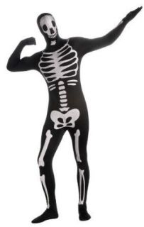 2nd Skin Skeleton Glow in the Dark Full Body Suit Second Stretch black 