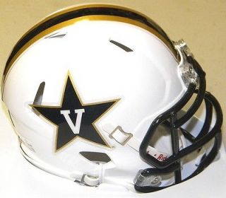   Commodores WHITE Riddell NCAA Revolution Speed Mini Football Helmet