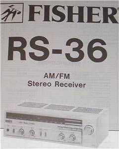 Vintage Fisher RS 36 FM Stereo Receiver Service Manual