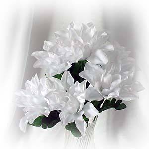   Dahlia Artificial Flowers w/ Dew Silk Wedding Arrangements 12 Bushes