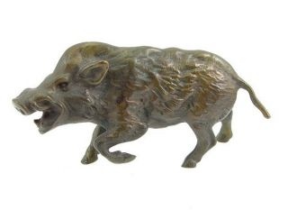 Solid Bronze Wild Boar Figurine