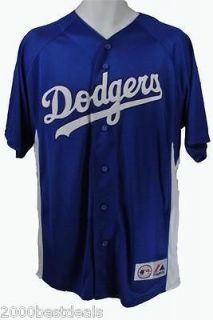 MAJESTIC MLB Dodgers Men Patched Jersey Royal Blue White Replica