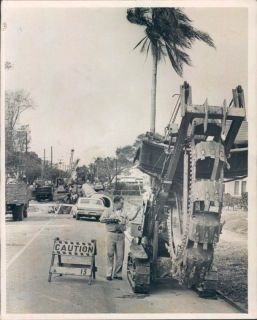 1966 St Petersburg Florida 22nd Ave N Storm Sewer Digging Machine 