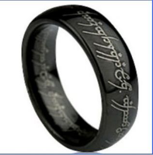   Lord of The Rings Black Stainless Steel MENS Womens Band RING Size 12