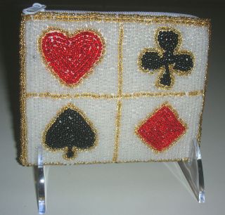   Change Purse Poker Card Suits Theme Hearts Diamonds Spades Clubs