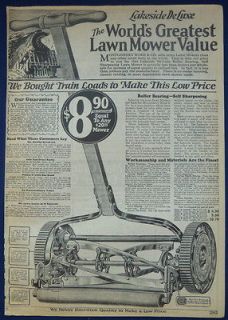 Lawnmower, Hoses Sprinklers, Lawn Care Supplies, Vintage Antique 1920 