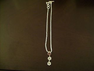 LOIS HILL STERLING SILVER THREE FLOWER NECKLACE 17 3/4