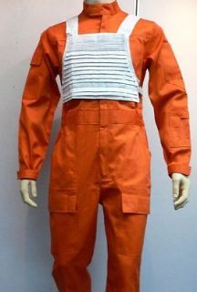   Fighter Pilot Orange Jumpsuit + White Flak Vest Star Wars Costume