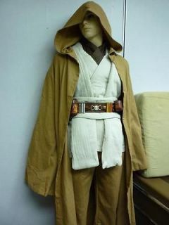 DELUXE FULL OBI Kenobi Costume jedi star wars tunic robe belt pouchs 