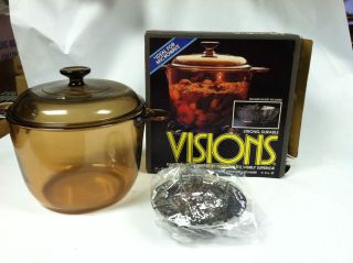   VISIONS 3.5 QUART STEAMER STEW POT WITH METAL BASKET NEW IN OPEN BOX