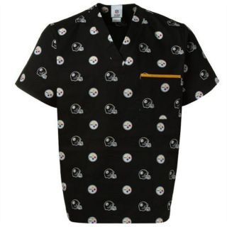Pittsburgh Steelers NFL Printed Scrub Top Officially Licensed Free 