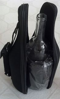   Insulated Chilling Wine Bottle Tote NEW Black Fabric    Summer