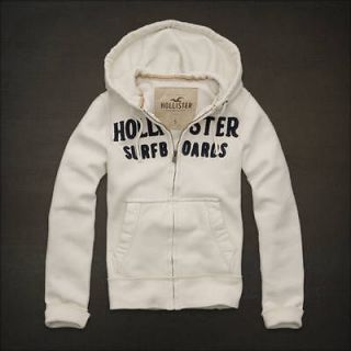 NWT HOLLISTER BY ABERCROMIE SURFBOARDS MENS WHITE SWEATER HOODIES