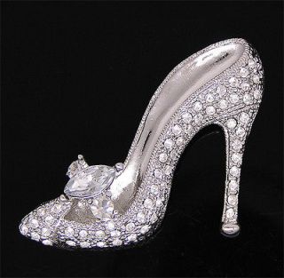 High heeled shoe Brooch Pin W Swarovski Crystals P301