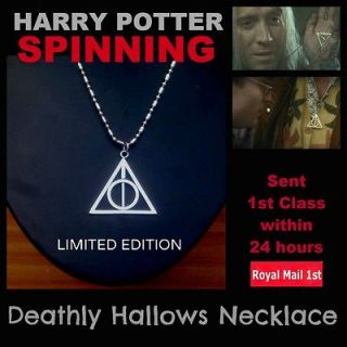 HOT! SPINNING HARRY POTTER Deathly Hallows PENDANT / NECKLACE ~ Mid 
