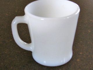 Vintage Anchor Hocking Fire King Mug Cup White Milk Glass D Handle 