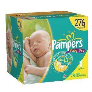 Pampers Baby Dry 276 count, Size 1 boys girls diapers cheap