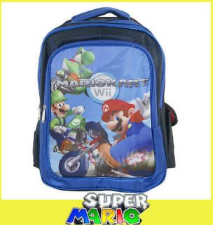 16 Super Mario Bros Kart Wii YOSHI LUIGI Backpack School Book Bag 