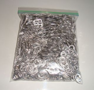 500 Aluminum Pull Tabs Pop Can Beer Soda Top Decurled CRAFTING Tabs