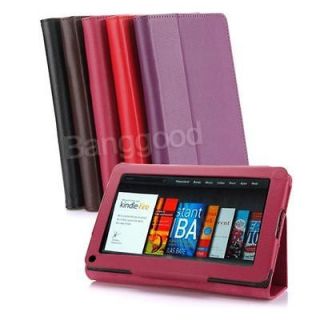   Leather Case Cover Pouch For  Kindle Fire 7 Tablet With Stand