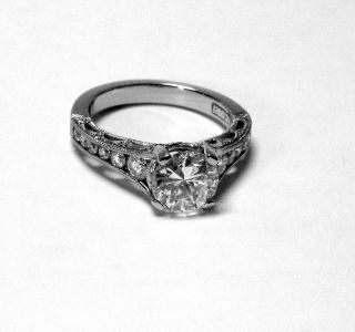 Tacori Platinum Engagement Ring w 1.53ct. G VS1 GIA