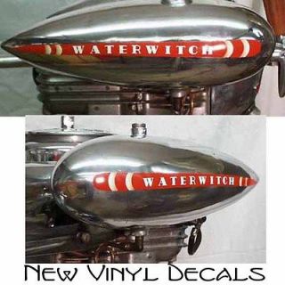 WATERWITCH ANTIQUE OUTBOARD MOTOR TORPEDO TANK DECALS