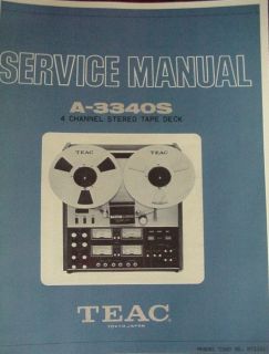 TEAC A 3340S TAPE DECK SERVICE MANUAL 42 Pages
