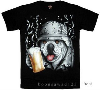Bulldog Dog Beer Tattoo Rock Eagle T Shirt B30 New Size XL