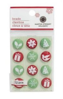   Stewart SCANDINAVIAN CHRISTMAS FABRIC BRADS Scrapbooking Cardmaking