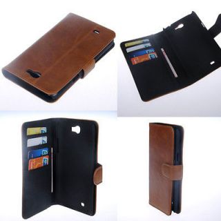 HOT Brown Leather Card Stand Flip Wallet Case for Samsung Galaxy Note 