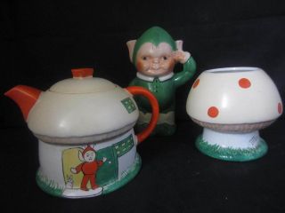 SHELLEY MABEL LUCIE ATTWELL BOO BOO COMPLETE CHINA THREE PIECE TEA SET