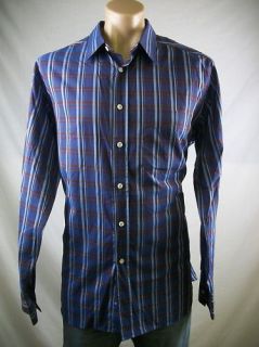 New Mens BILLY REID Blue Plaid Button Up Shirt X Large