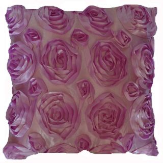   Ribbon 3D Raised Rose Decorative Throw Pillow case Cushion Cover 18