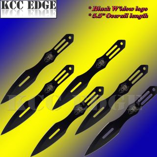 BEST DEAL 6PC 5.5 Throwing Knife Set With Pouch   NEW   BLACK WIDOW 