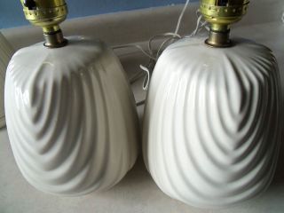 Mid Century Modern Vanity Lamp Dresser Light Draping Swirls Ceramic 
