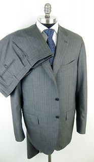 New KITON Napoli 100% Cashmere Grey Flat Front Suit 58 48 48R 46 46R 