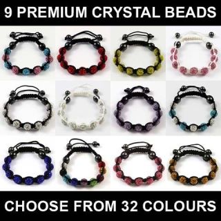 Premium SHAMBALLA Clay 85 Crystal 9 Disco Ball Beads BRACELET
