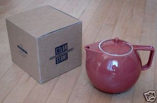 Sasaki Colorstone Terracotta Tea Pot & Lid NEW in Original Box